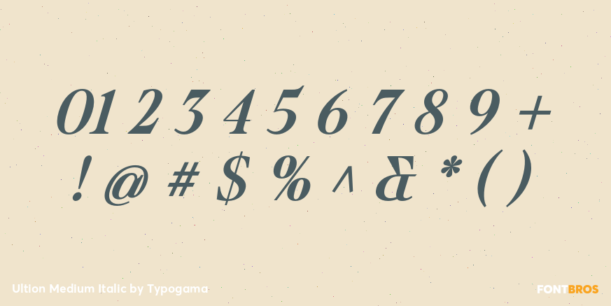 Ultion Medium Italic Font Poster #1