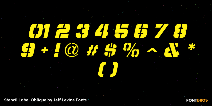 Stencil Label Oblique Font Poster #4