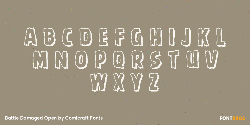 Battle Damaged Open Font Poster #1