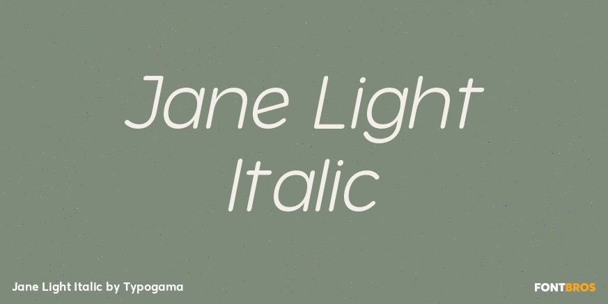 Jane Light Italic Poster