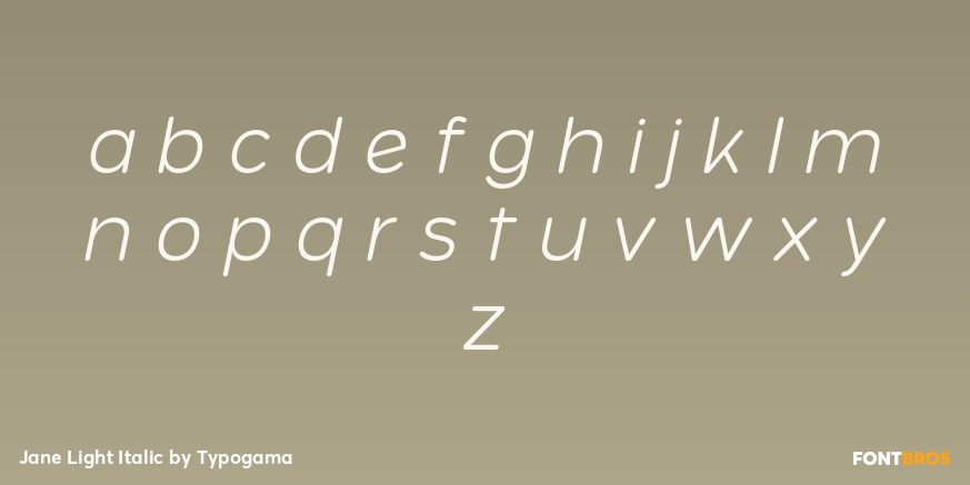 Jane Light Italic Font Poster #3