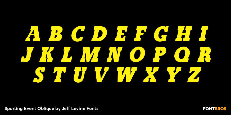 Sporting Event Oblique Font Poster #2