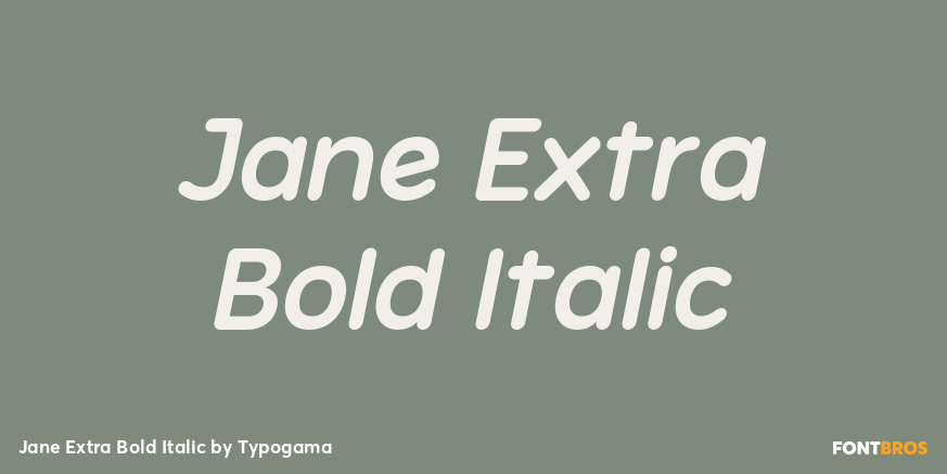 Jane Extra Bold Italic Poster