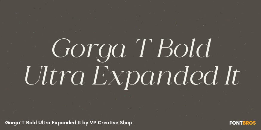 Gorga T Bold Ultra Expanded It Font Poster #1