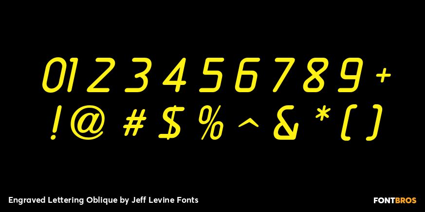 Engraved Lettering Oblique Font Poster #1