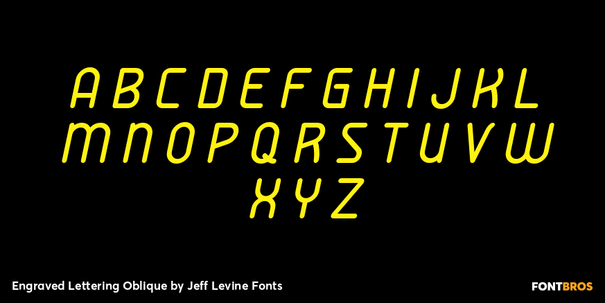 Engraved Lettering Oblique Font Poster #1