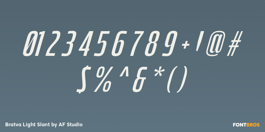 Bratva Light Slant Font Poster #4