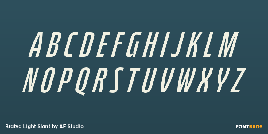 Bratva Light Slant Font Poster #2