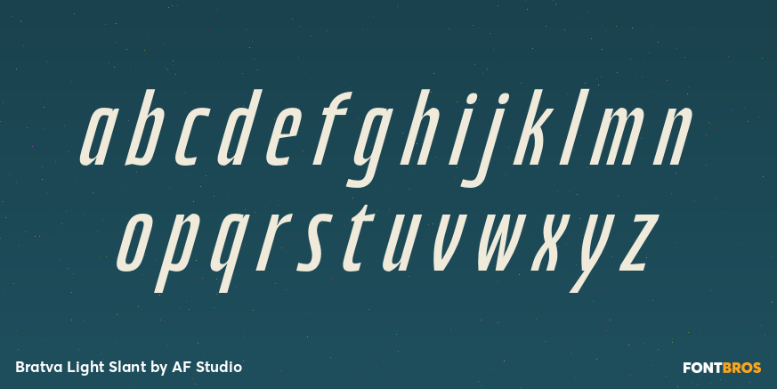 Bratva Light Slant Font Poster #3
