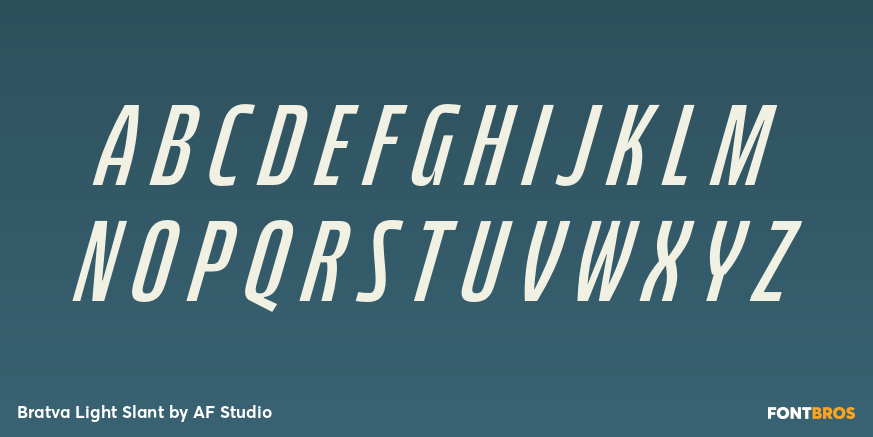 Bratva Light Slant Font Poster #2