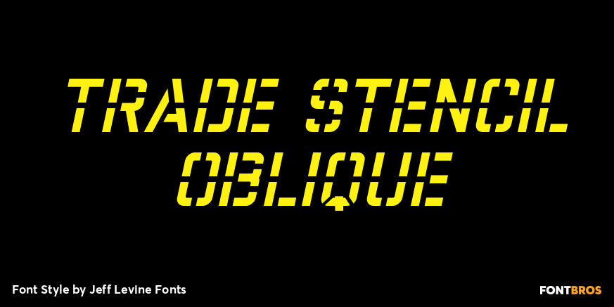 Trade Stencil Oblique Font Poster #1