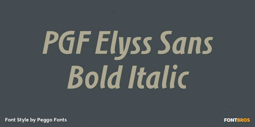PGF Elyss Sans Bold Italic Poster