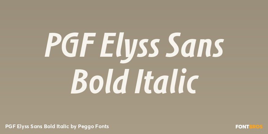 PGF Elyss Sans Bold Italic Font Poster