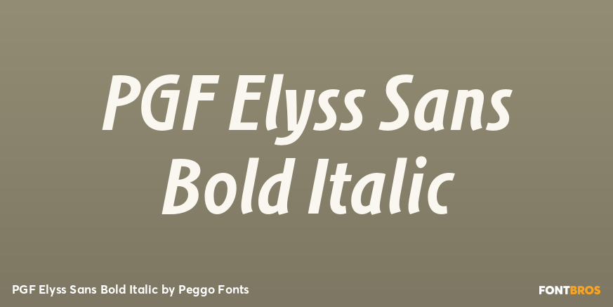 PGF Elyss Sans Bold Italic Poster