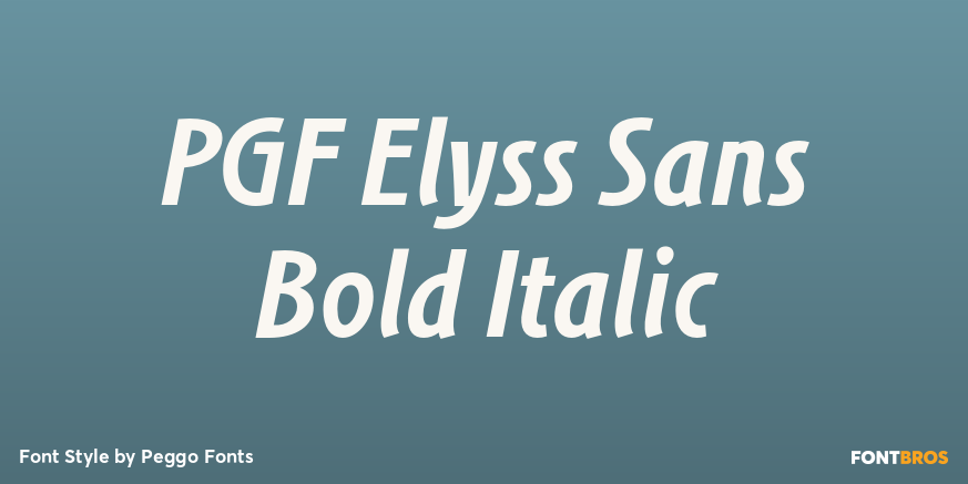 PGF Elyss Sans Bold Italic Poster