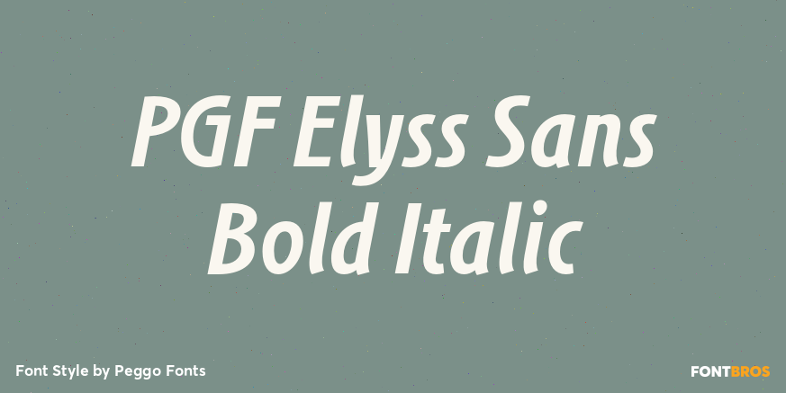 PGF Elyss Sans Bold Italic Poster