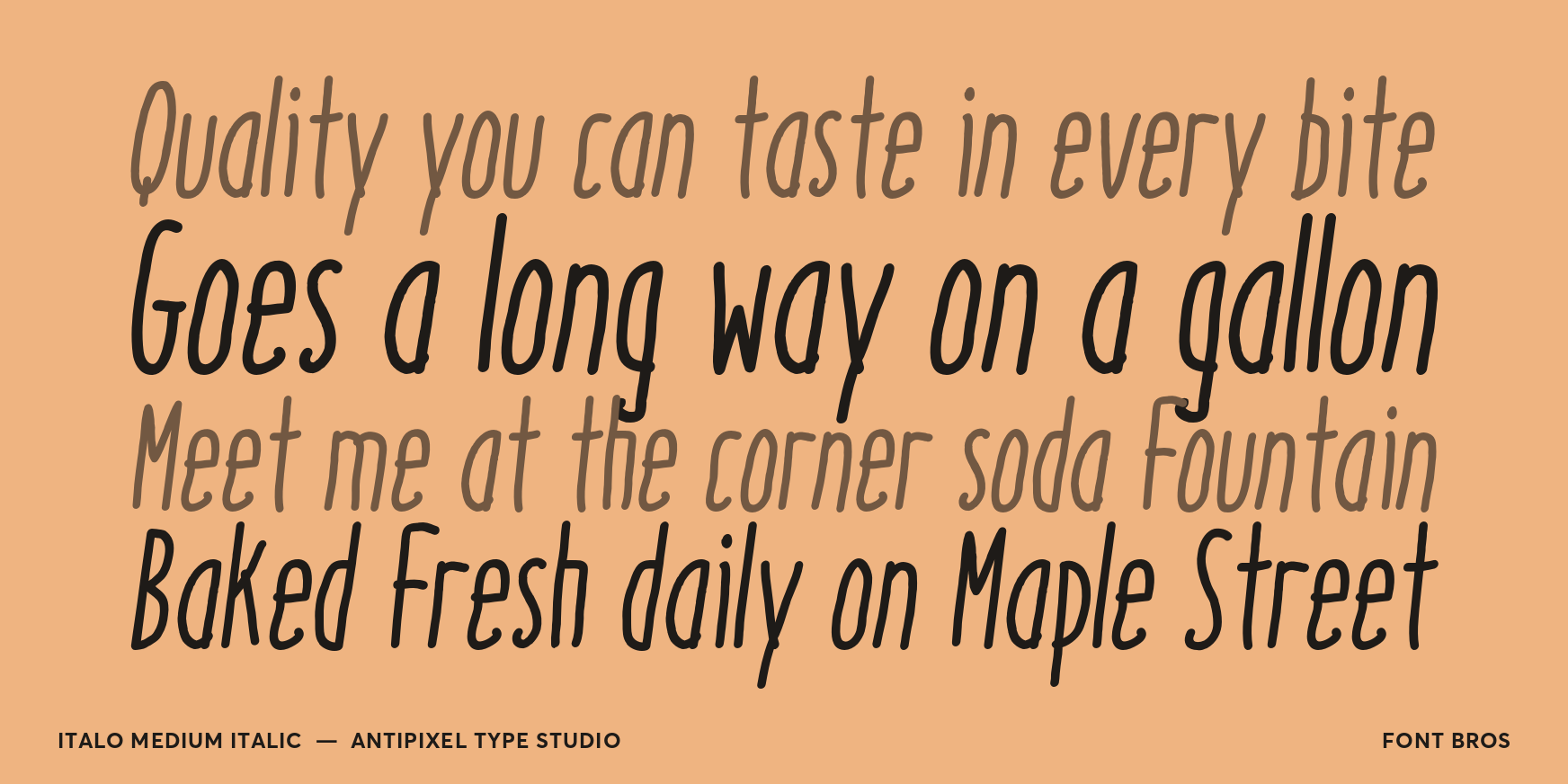 Italo Medium Italic Font Poster #2