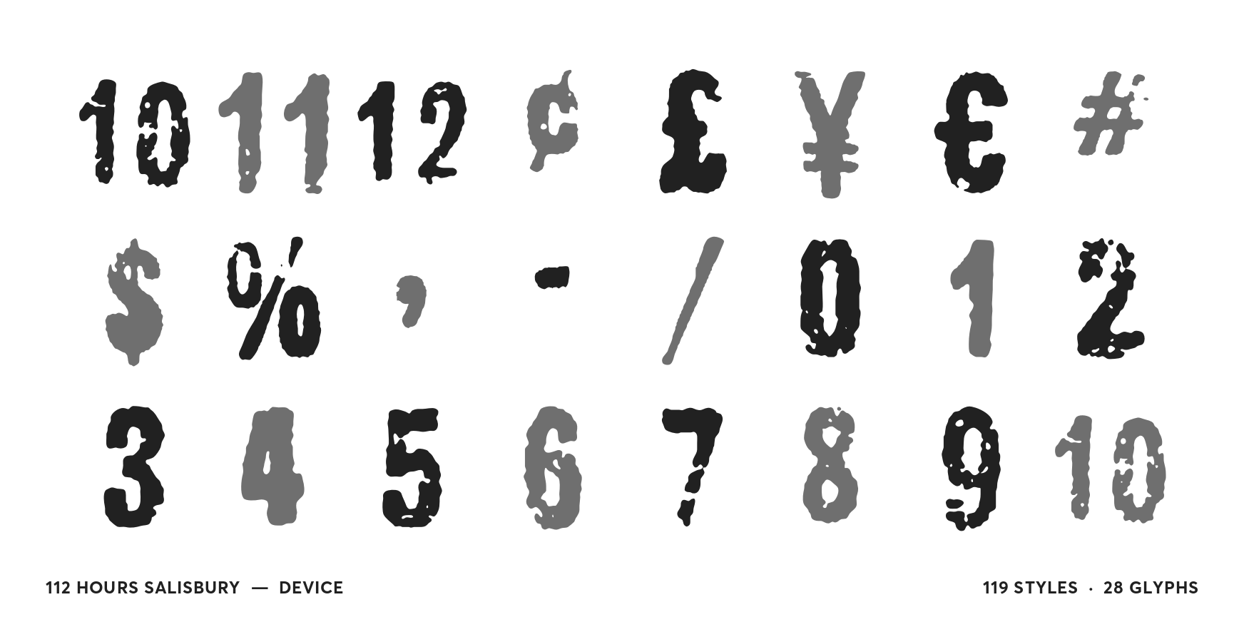 112 Hours Salisbury Font Poster #2