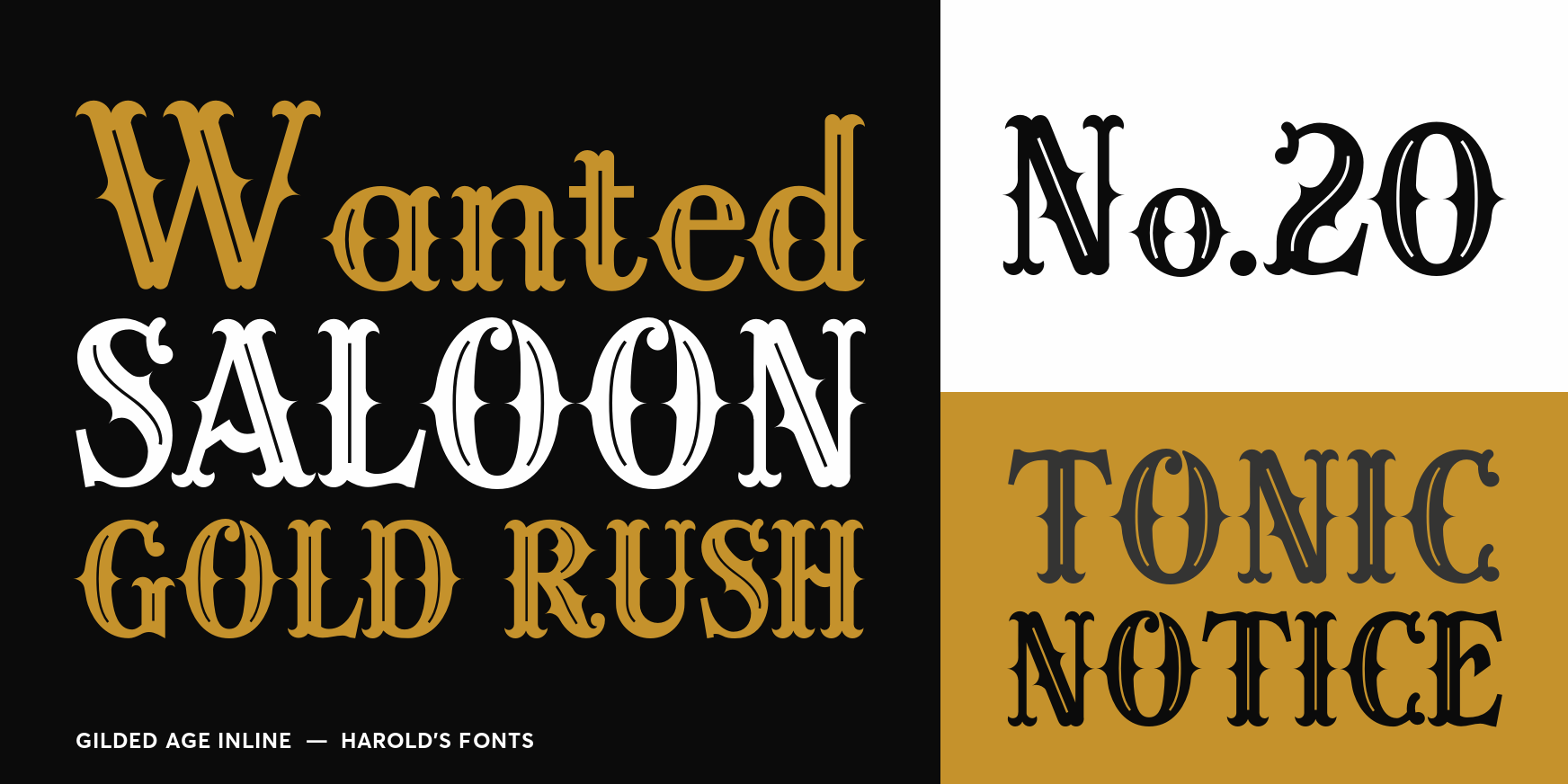 Gilded Age Inline Font Poster #3