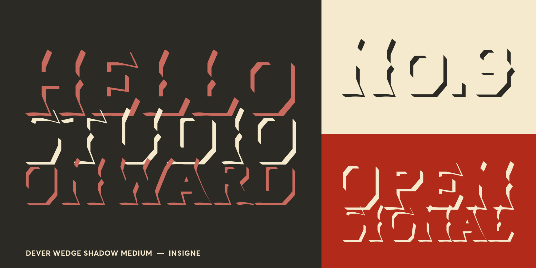 Dever Wedge Shadow Medium Font Poster #3