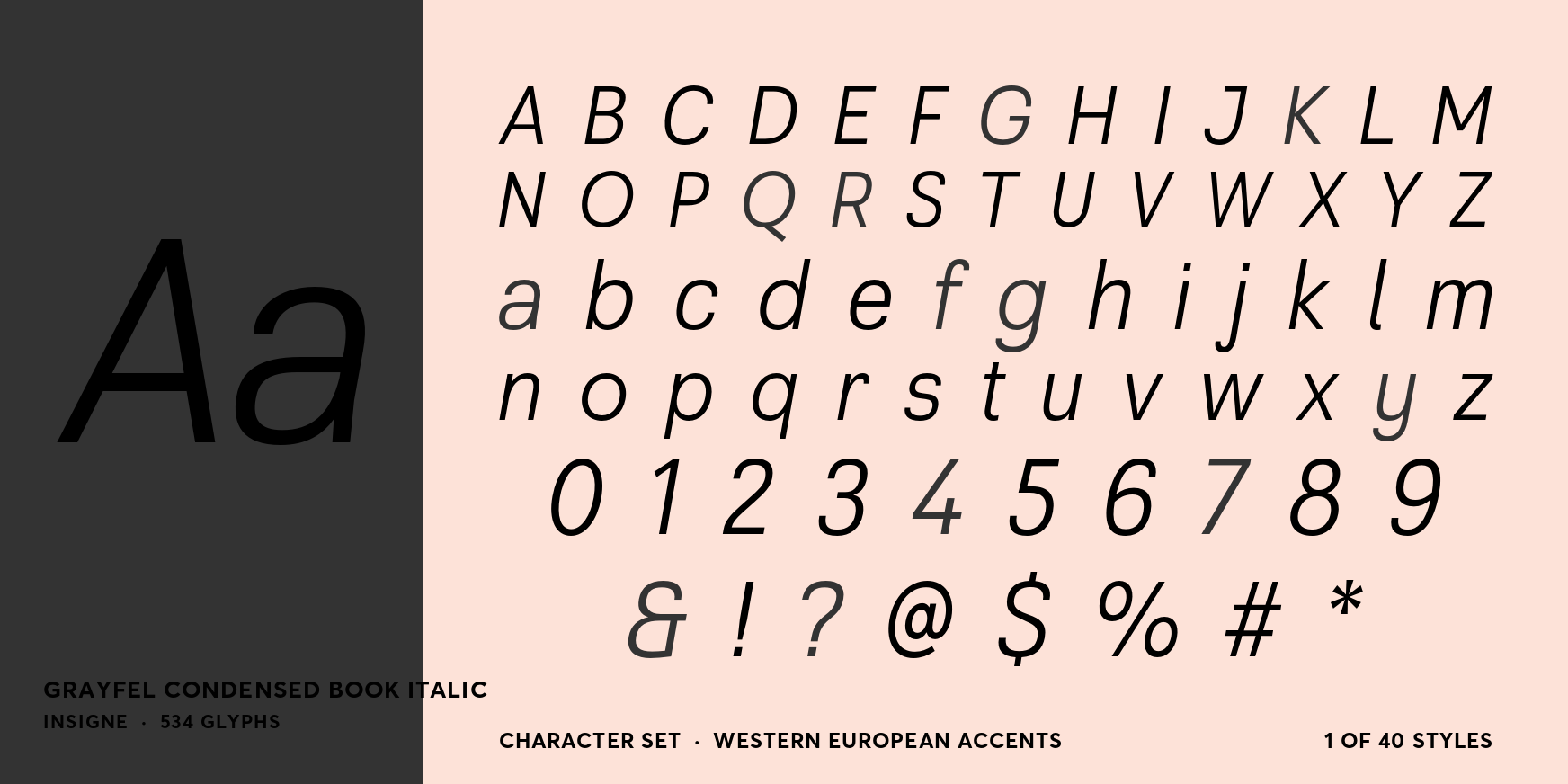 Grayfel Condensed Book Italic Font Poster #4