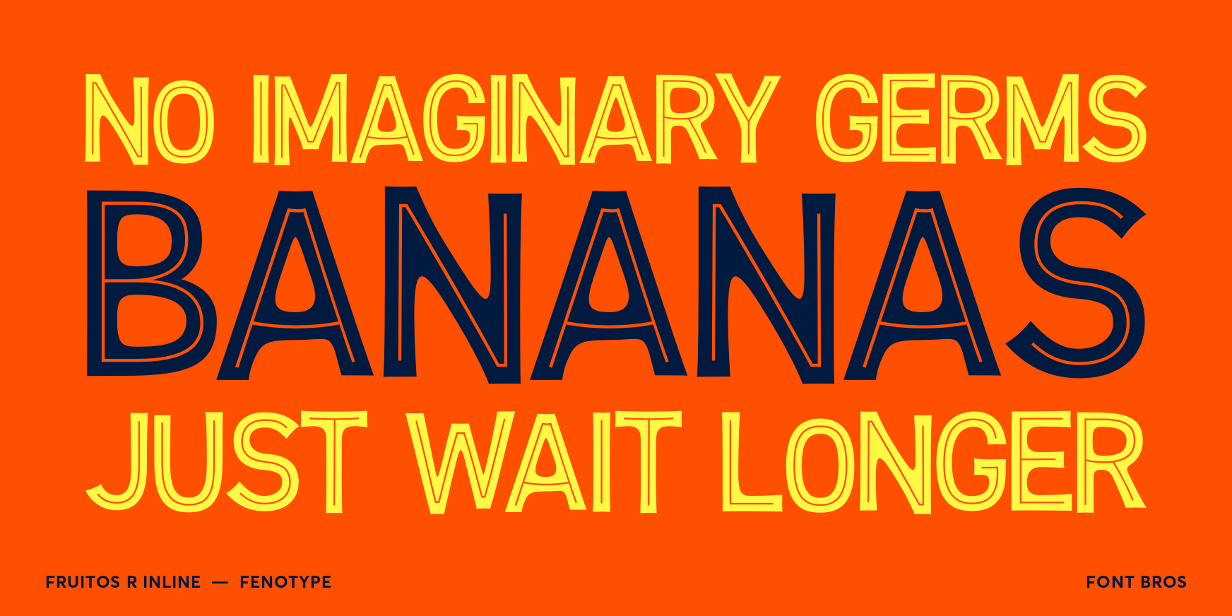 Fruitos R Inline Font Poster #2