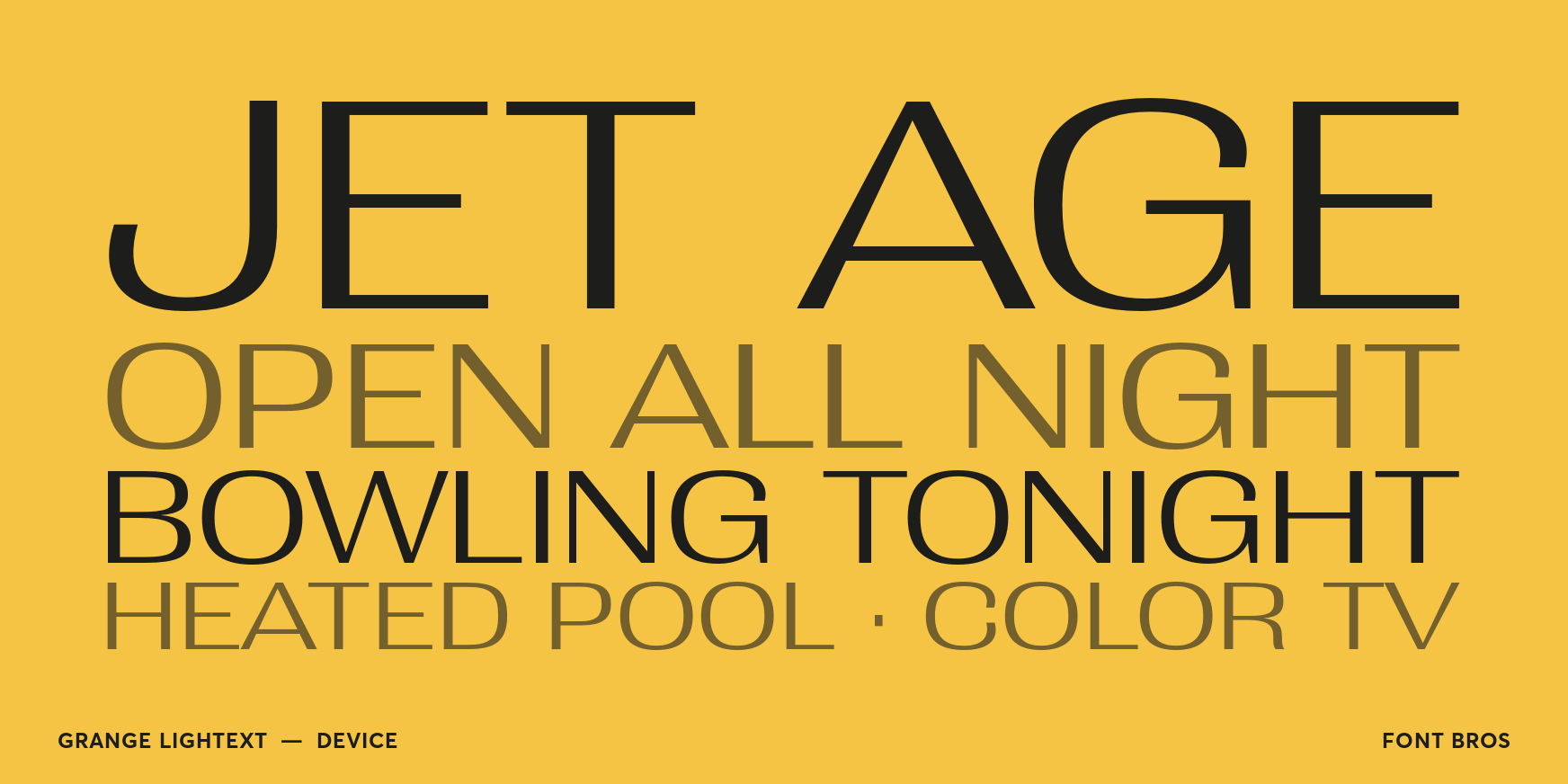Grange LightExt Font Poster #2