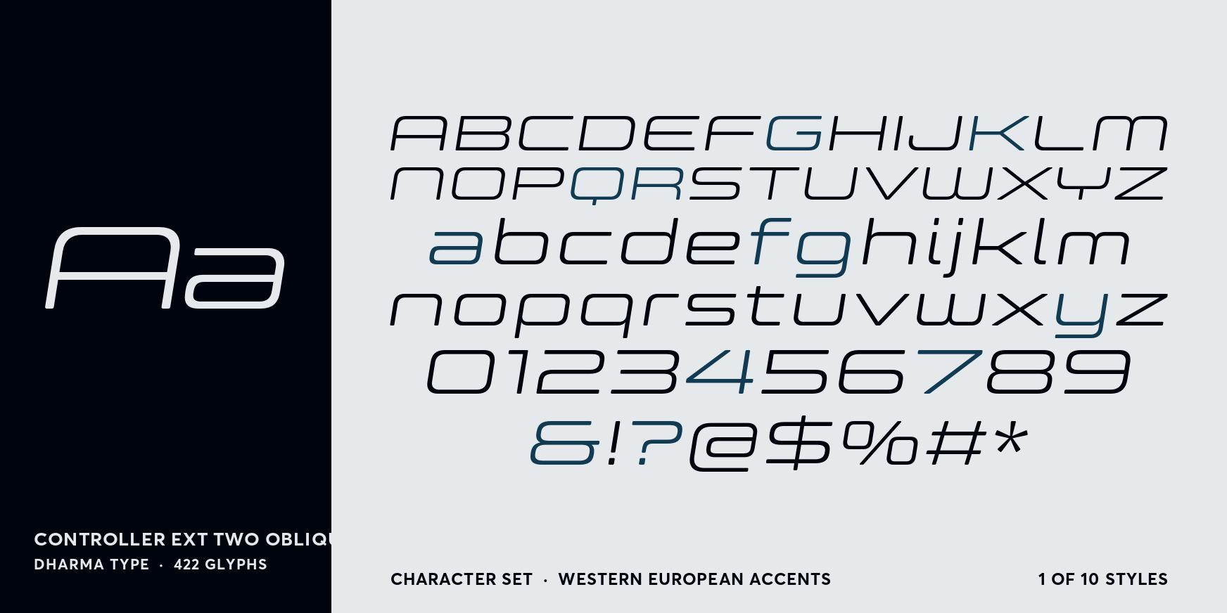 Controller Ext Two Oblique Font Poster #4