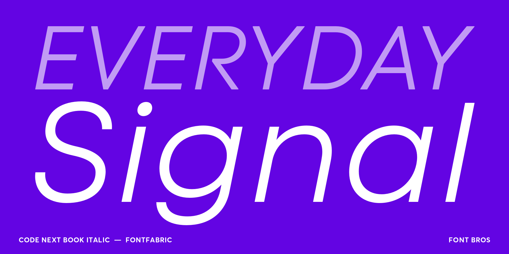 Code Next Book Italic Font Poster #2