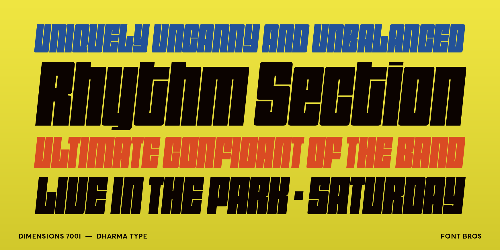Dimensions 700I Font Poster #2