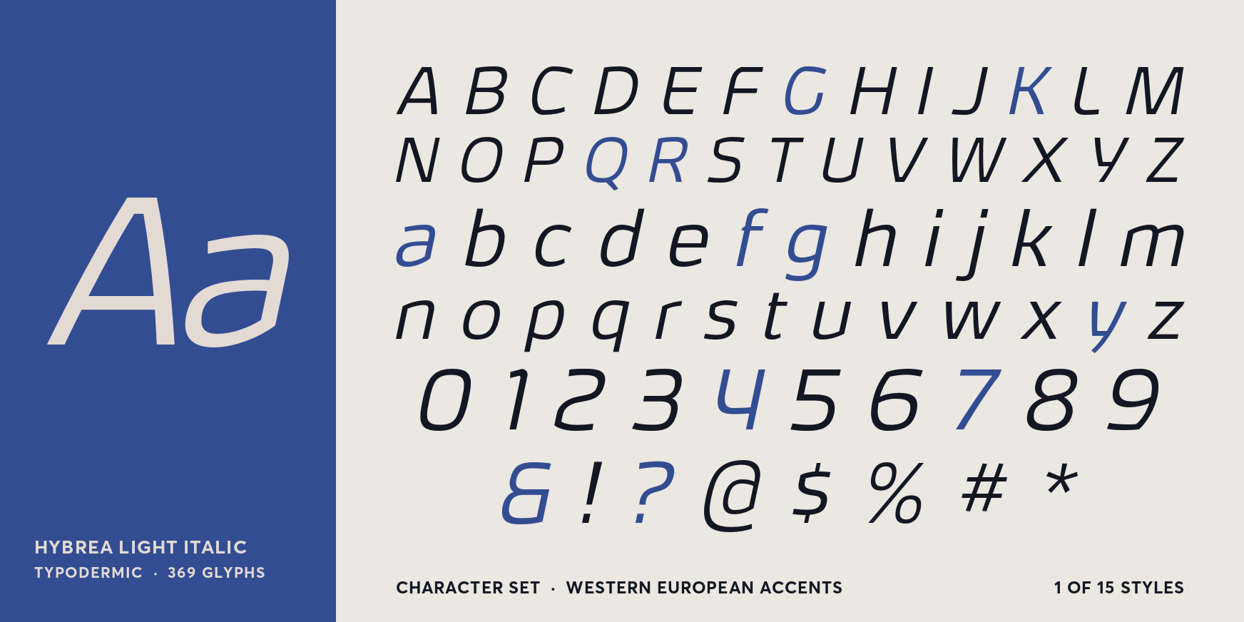 Hybrea Light Italic Font Poster #4