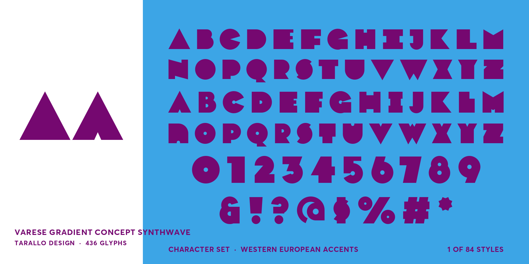 Varese Gradient Concept Synthwave Font Poster #4