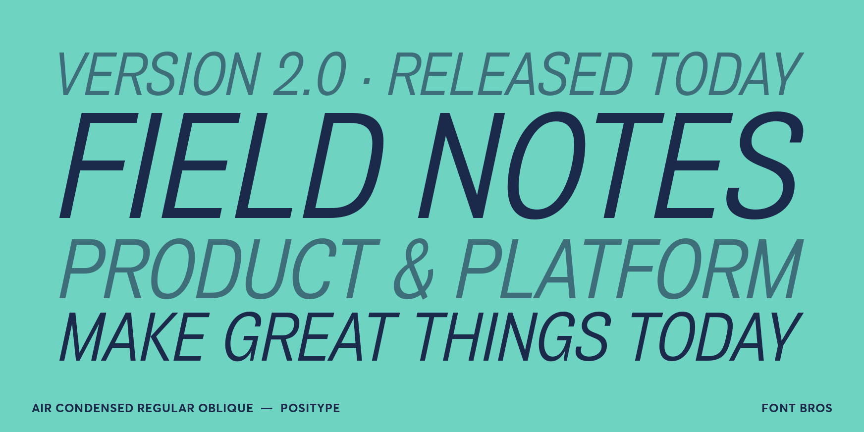 Air Condensed Regular Oblique Font Poster #2
