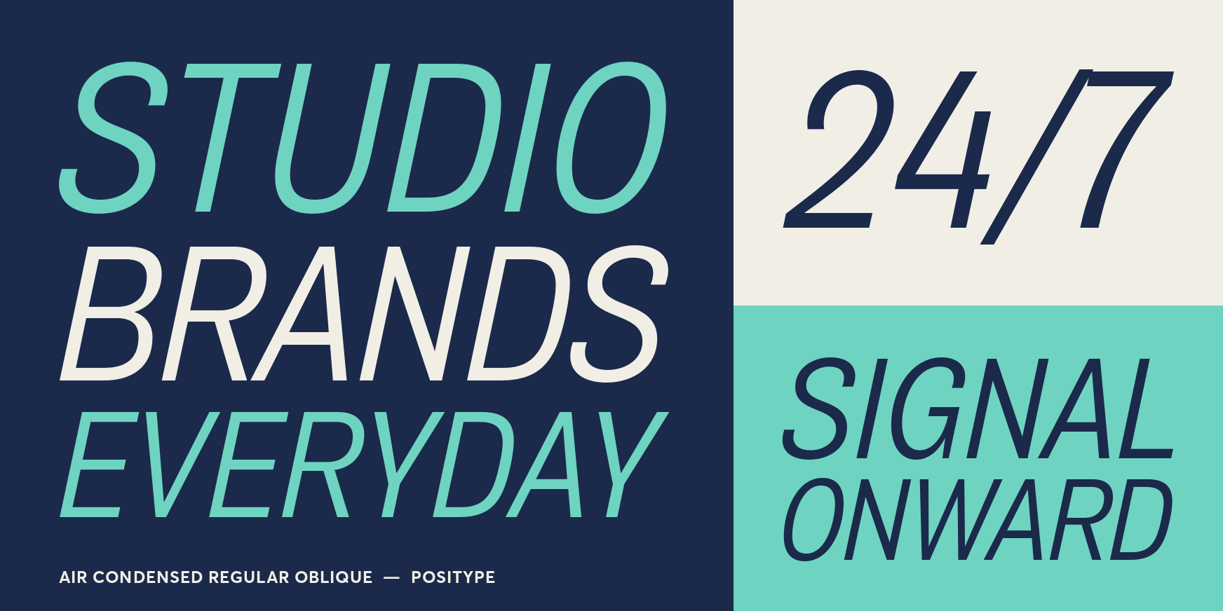 Air Condensed Regular Oblique Font Poster #3