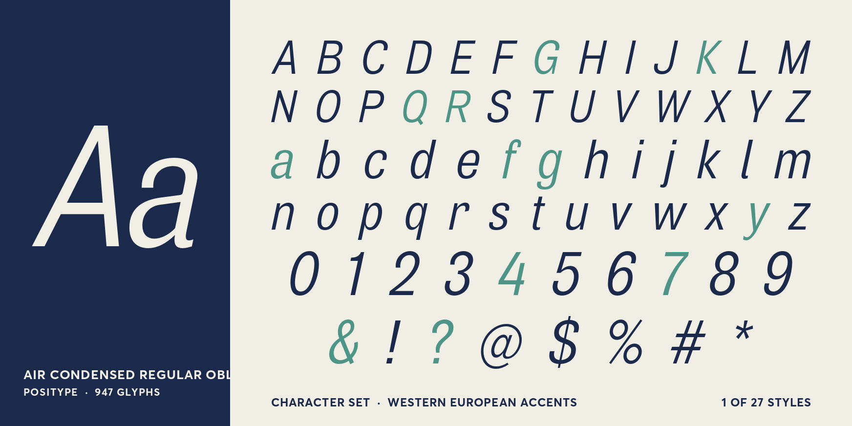 Air Condensed Regular Oblique Font Poster #4