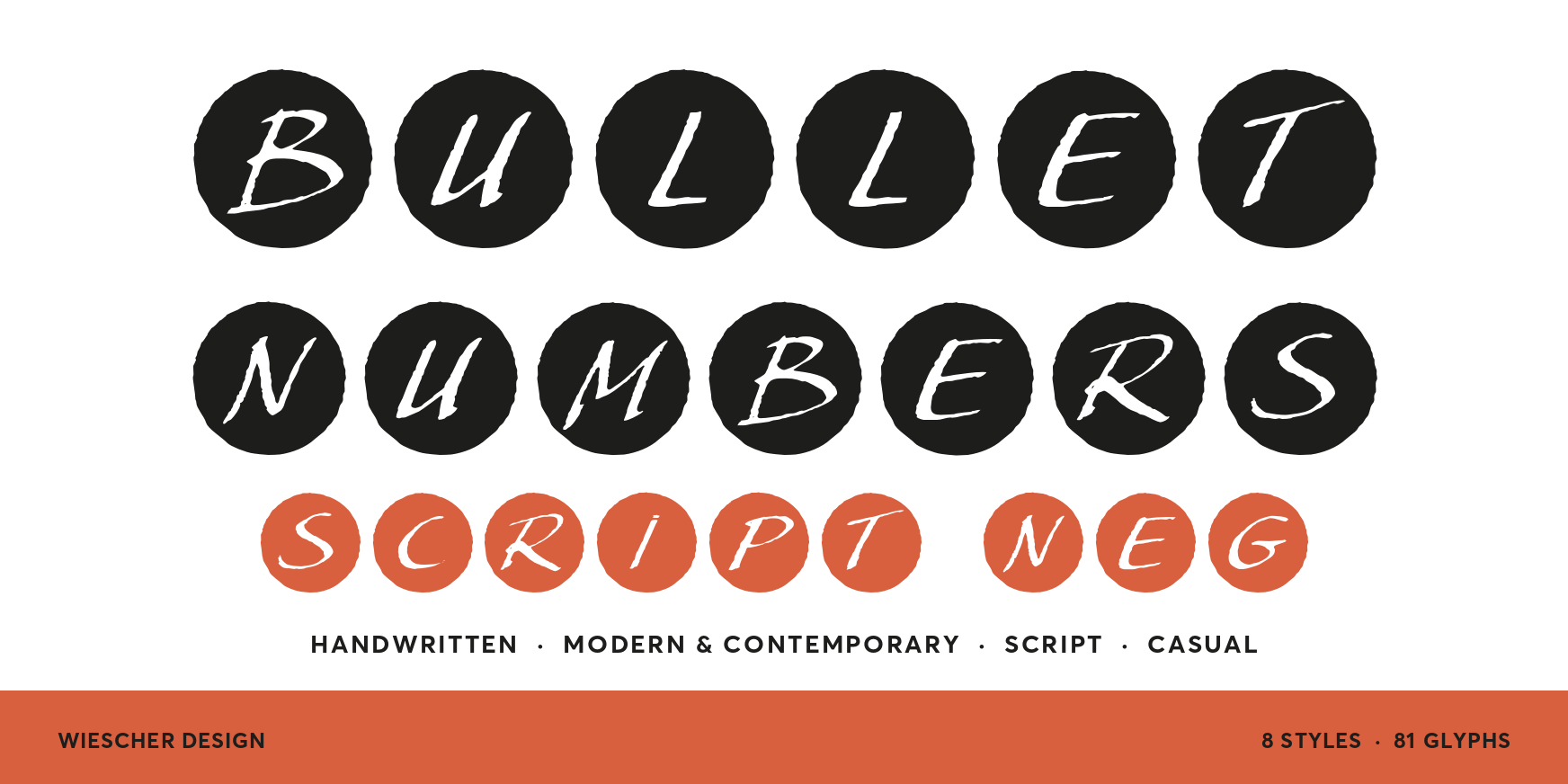 Bullet Numbers Script Neg Thumbnail #1