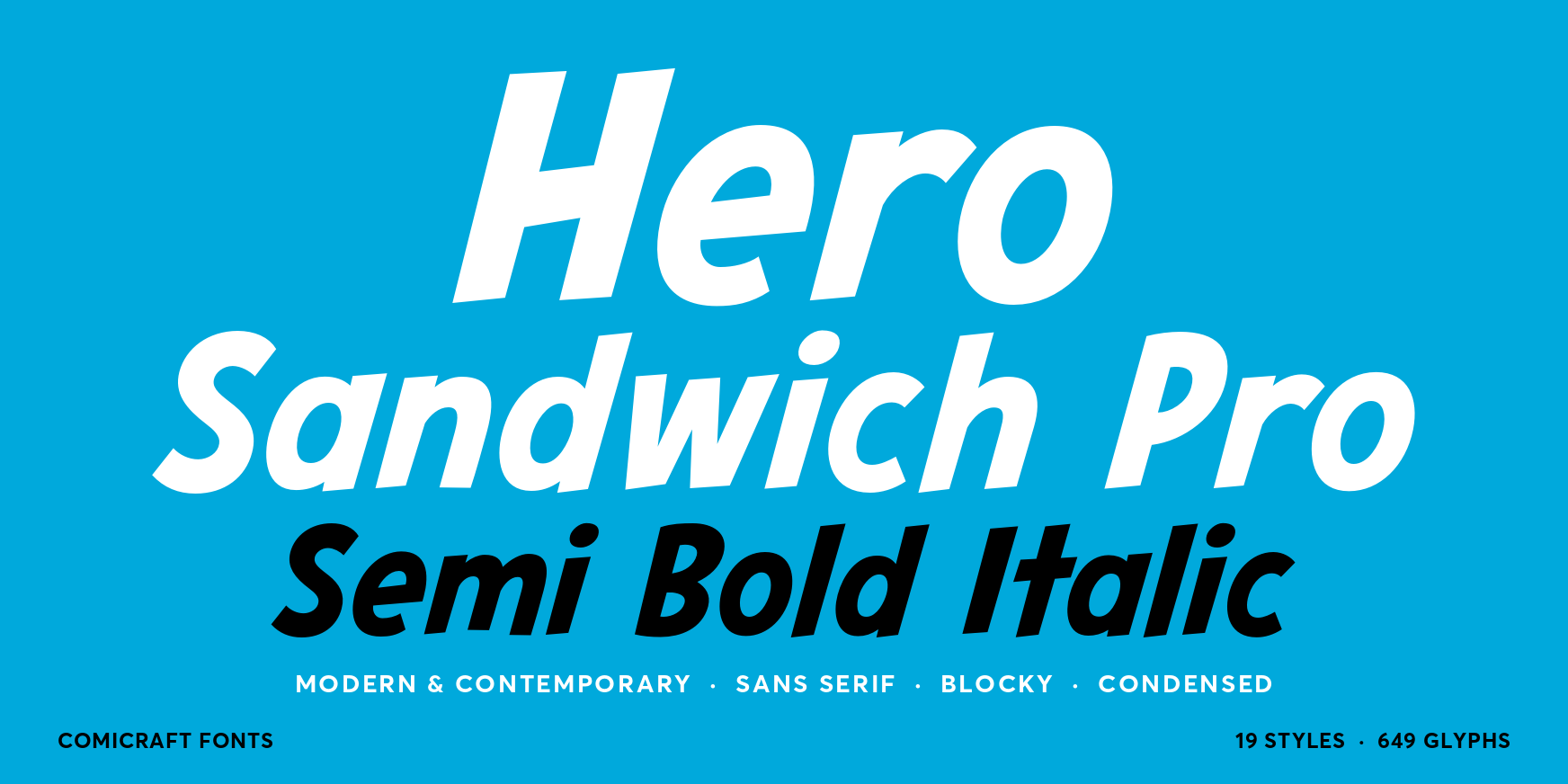 Hero Sandwich Pro Semi Bold Italic Thumbnail #1