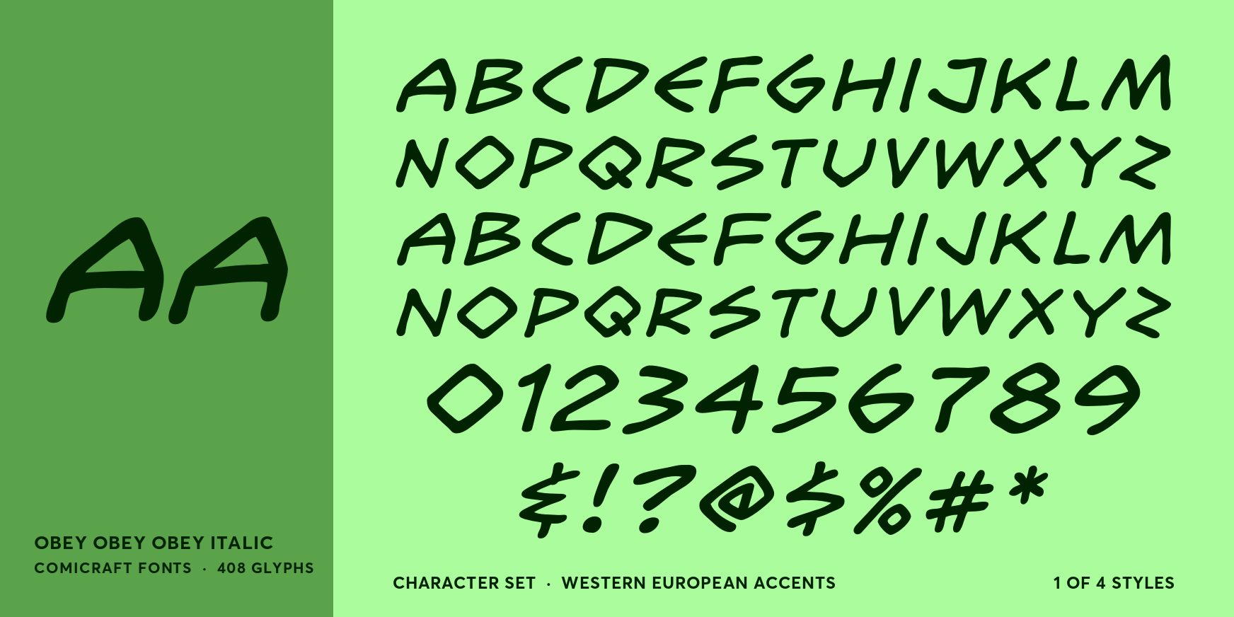 Obey Obey Obey Italic Font Poster #4