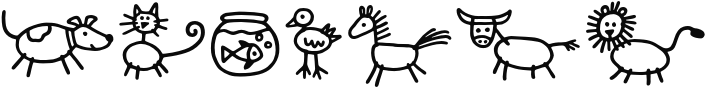 Kidwriting Dingbats Pro Regular Sample