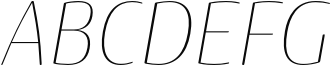 Terfens Contrast Condensed Thin Italic Sample