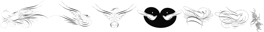 Calligraphic Birds Regular Sample