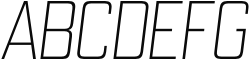 Block Capitals Narrow Light Italic Sample